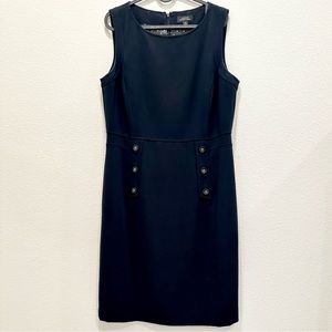 Pre-loved TAHARI Arthur S. Levine Navy Sleeveless Midi Dress!